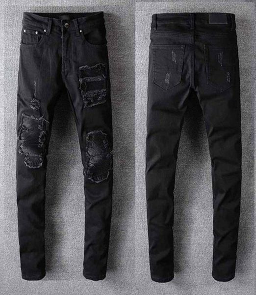 

2021 mens designer jeans distressed ripped biker slim fit motorcycle biker denim for men s fashion zipper ripped denim jeans5110182, Blue