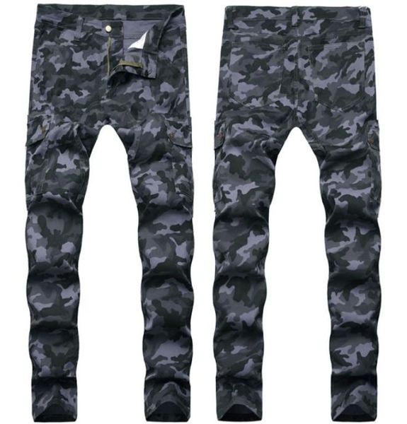 

men039s jeans mens overalls camouflage stretch slim fit long denim blue hip hop pants pencil for male1636976