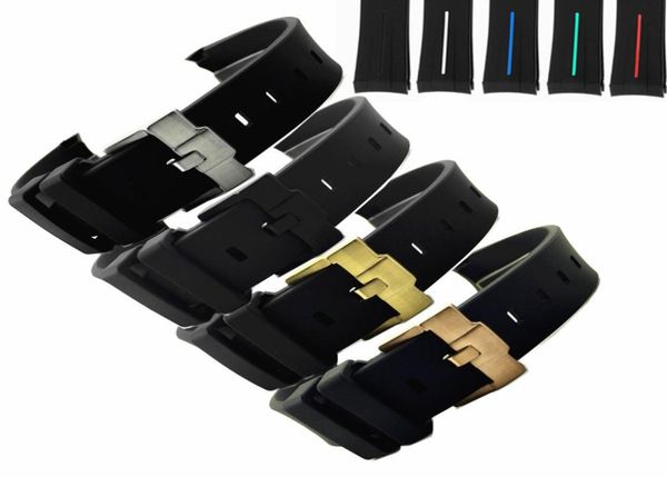 

factory direct s stock adapter laoshuigui 20mm watch strap accessories silicone watch strap pin buckle strap 21mm rubber s4960638, Black;brown