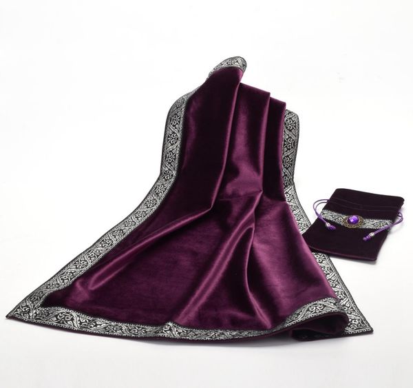 

tablecloth altar tarot table cloth decor divination cards square wicca cloth with pouch bag set bluepurpleblack5723457, Silver