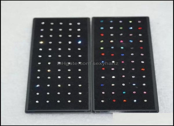 

other body jewelry 60 piecespack stainless steel crystal nose ring set women girl piercing stud lot drop delivery 2021 6tdjh8707930, Slivery;golden