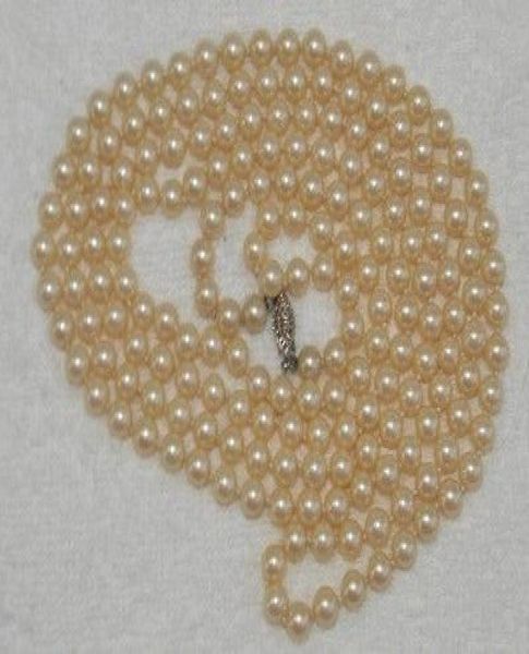 

new fine pearl jewelry elegant 89mm natural south sea akoya cream pearl necklace 48quot 14k9032532, Silver