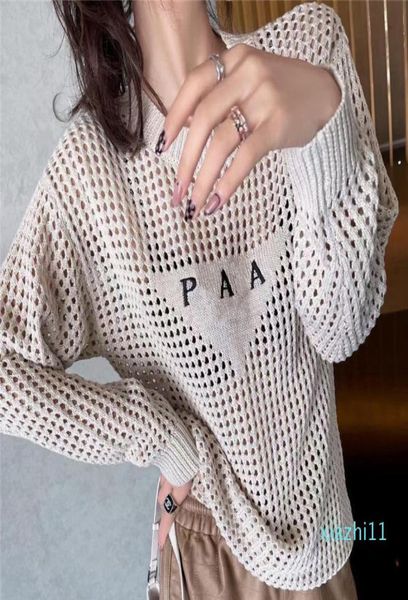 

2021 fashion designer women039s knits wear net red with hollow front letter embroidery loose comfortable personality trendy5966044, White