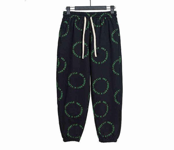 

men039s pants men sport pant drawstring vlones hip hop high street long pants jogger trouser west printing loose pockets sportw7137935, Black