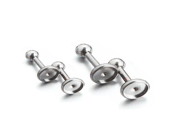 

fashion stainless steel ear tragus cartilage piercing lobe earrings for pearl crystal barbell piercing setting ear stud internally4300761, Slivery;crystal