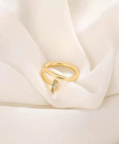 

18k gold ring fashion designer womens ring luxury charm nail girl boys valentines day love gift 316l stainless steel jewelry facto1538182, Slivery;golden