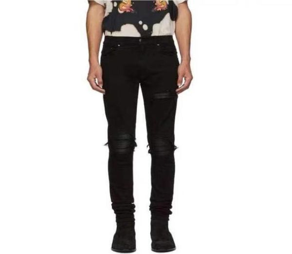 

mens casual jeans whol skinny motorcycle knee hole hiphop ripped pants fashion pencil denim slimleg biker jean f4256478, Blue