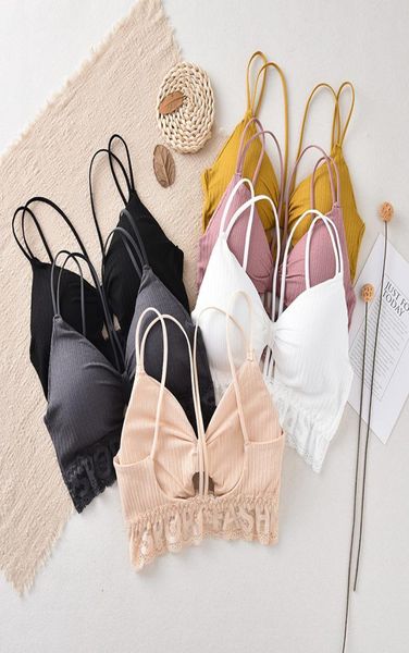 

women039s underwear thread wrapped chest gathered beauty straps chest pad antiglare no steel ring breathable skinfriendl9456192, Red;black