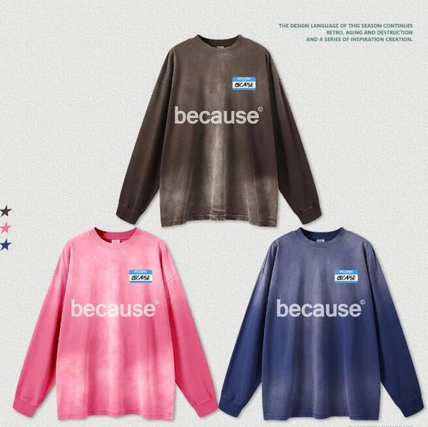 

men's t-shirts water washed cotton gradient long sleeved t shirt, White;black