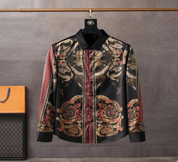 

2021 new fashion floral men shirts plus size flower print casual camisas masculina black white red blue male turndown collar shir8729754, White;black