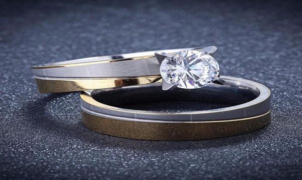 

wedding rings rx romantic bbridal sets ring anniversary for womenlovers0398826 fashion stainless steel bijoux couple6534719, Slivery;golden