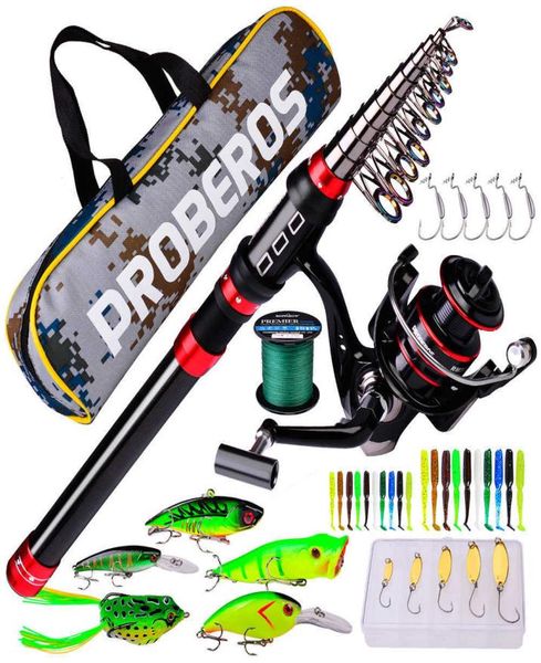 

fishing combo carbon telescopic fishing pole reels full kit 18m36m fishing rods dm spinning reellures hooksfishingbag h10141745528