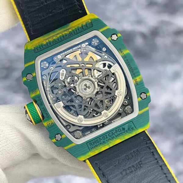 

richardmille mechanical wrist watch rm series watch pilot wristwatches rm67-02 green red blue track ntpt green carbon fiber yi-rhlk yi-y1od