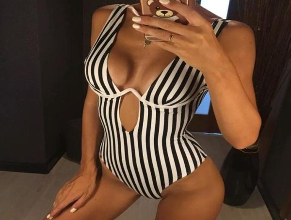 

women039s swimwear fashion women039s temperament striped one piece swimsuit bikini set summer beach wearing winter spri4970501, White;black