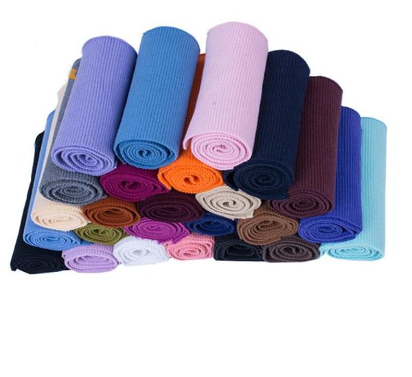 

thick cotton sweater jacket waistband cuffs legs ribbed trim stretch knitted rib fabric for garment accessories2932409, Black;white