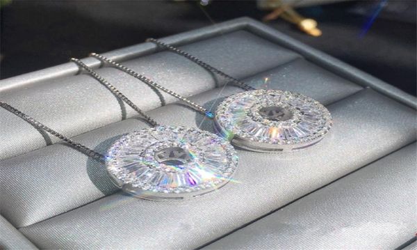 

2020 shinning diamond pendant real 925 sterling silver party wedding pendants necklace for women bridal charm engagement jewelry9583599