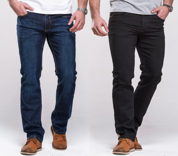 

grg men039s jeans classic straight fit stretch denim jeans casual blue black trousers stretch long pants6216650