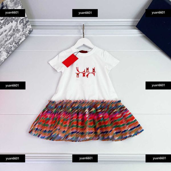 

luxury girl clothing kids skirt baby summer cotton fabrics classic stitching design elegant new product size 90-150 cm feb22, Red;yellow