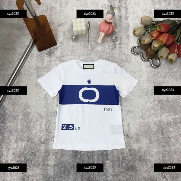 

23ss kids short sleeve baby t-shirt child clothing summer comfortable and breathable round neck new cozy size 100-150 cm feb17, Blue