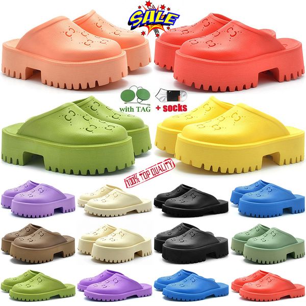 

designer double g sandals for slippers brand women ladies hollow platform made of transparent materials fashion lovely sunny beach woman lux, Black