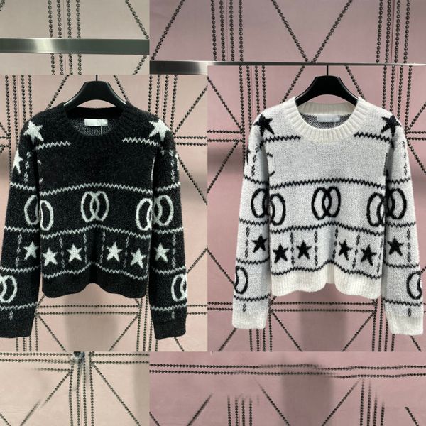 

imitation mink sweater womens sweaters designers letters pullover long sleeve sweater loose sweatshirt #szfp74109 knitwear autumn winter fas, White;black