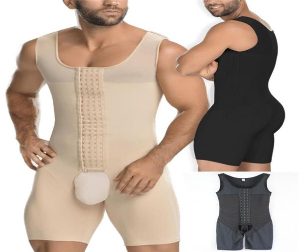 

man full body shaper slimming tummy control shapewear plus size 6xl tummy shaper vest underwear corset waist cincher men bodysuit2391609, Black;brown