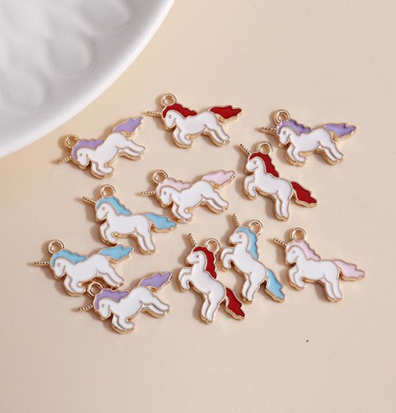 

10pcs 2017mm enamel lucky unicorn charms for necklaces pendants earrings diy colorful animal charms jewelry accessories making6568037, Bronze;silver