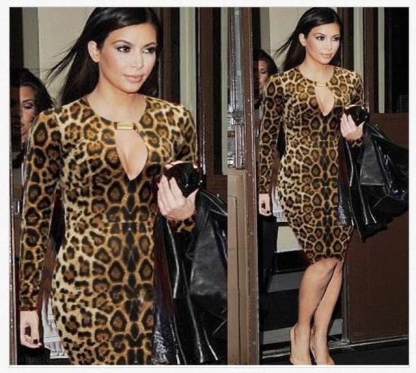 

women fashion leopard bodycon dresses spring long sleeved party formal dress autumn clothes9649484, White;black