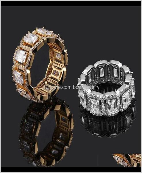 

with side stones jewelryluxury designer jewelry men rings bling diamond wedding bands hip hop jewlery iced out love ring gold sier2485643, Silver