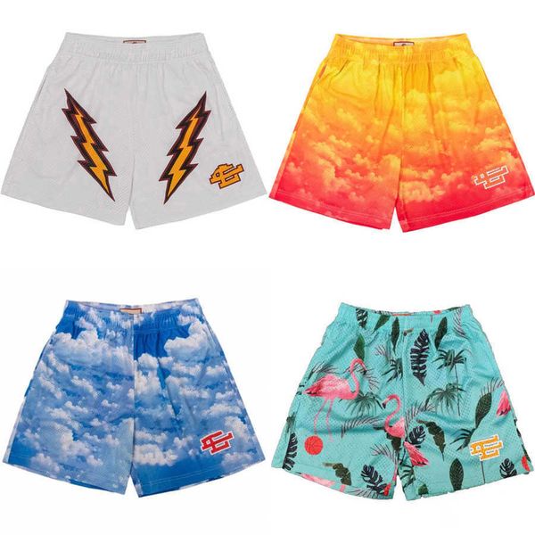 

man's luxury summer ee shorts fashion brand basic pant man women casual mesh short new york city skyline designers gym running fitness, White;black