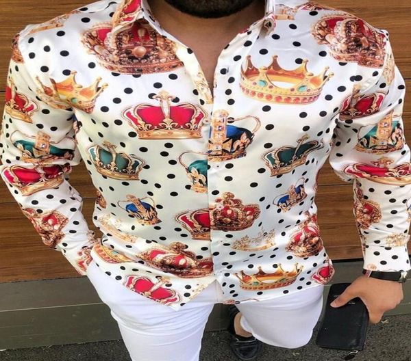 

men039s casual shirts 2021 fashion men floral print slim fit long sleeve button turn down collar shirt for man male summer 2043391, White;black