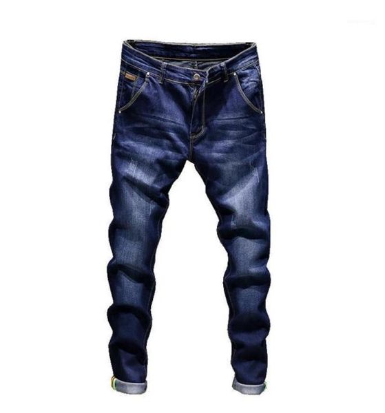 

fashion designer skinny jeans men straight slim elastic jeans mens casual biker male stretch denim trouser classic pants16816023, Blue