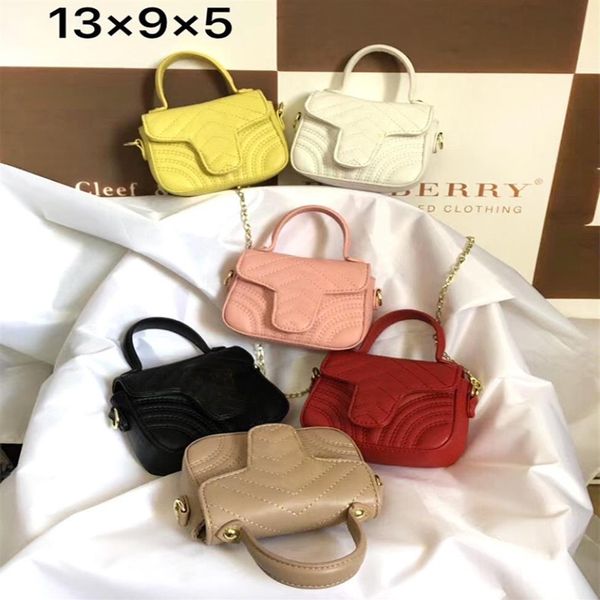 

girls designer handbags fashion kids letter metal chain one shoulder bags mini wallet luxury woman children pu casual messenger ba282e, Black