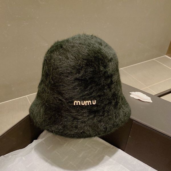 

mi korean version fluff temperament autumn and winter warm fisherman hat female hundred basin hat tide cold bucket hat, Blue;gray