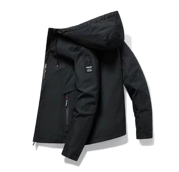 

spring and autumn men039s print casual jacket large size korean hooded fashion sports trend m5xl3945618, Black