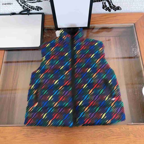 

luxury designer kids waistcoat double sided use baby outwear size 110160 cm colorful network letter full print sleeveless cotton jacket july, Camo