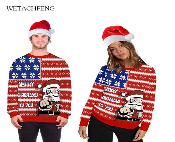 

fashion ugly funny christmas 3d merry chirtmas to you printed men039s sweaters oversized couples jumpers coat cloth2922922, White;black