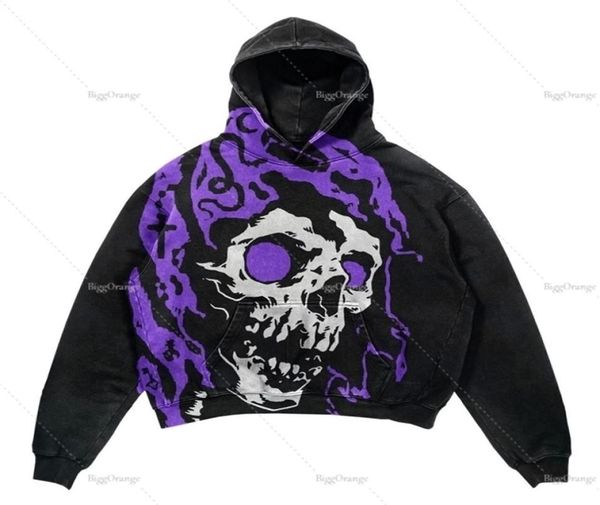 

men039s hoodies sweatshirts hoodie men purple skull zip streetwear long sleeve y2k sweater harajuku sweatshirt anime pattern ov5462196, Black
