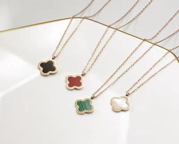 

luxury design double side clover pendant necklace jewelry for women gift5562840, Silver