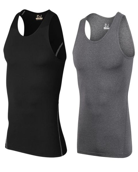 

2017 men039s compression vest running base layer short sleeve 8372277, White;black