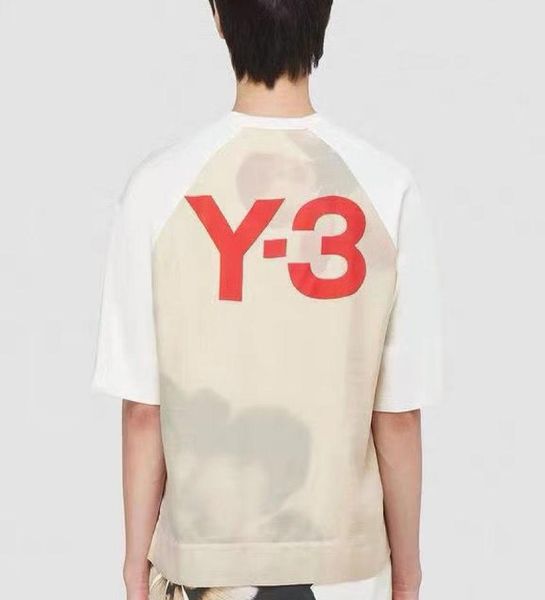 

back printed shortsleeved tshirt men and women y3 loose round neck casual t shirts5951926, White;black