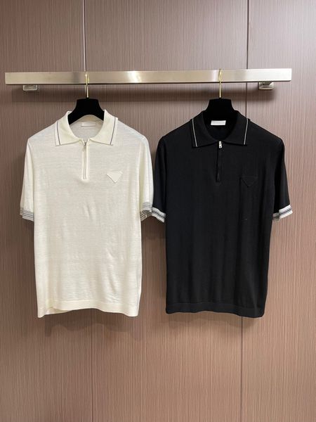 

men's plus tees & polos round t-shirts neck embroidered and printed polar style summer wear with street pure cotton fe3g, Black;brown