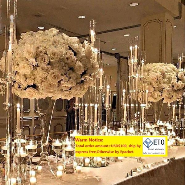 

decoration weddings party table centerpieces stand 6 arms gold acrylic candelabra metal candlesticks 8 heads candle holders 6 arm imakezz
