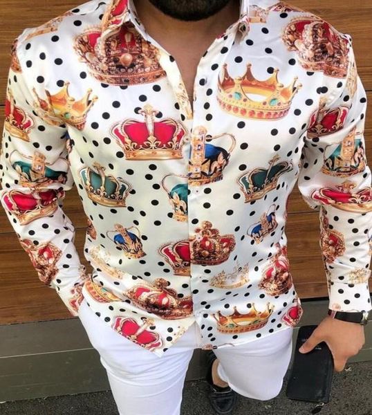 

men039s casual shirts 2021 fashion men floral print slim fit long sleeve button turn down collar shirt for man male summer 1888324, White;black