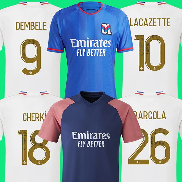 

23 24 maillot de foot soccer jerseys lyon tete ol aouar tagliafico football shirts 2023 2024 traore man kids kits fans player training, Black;yellow