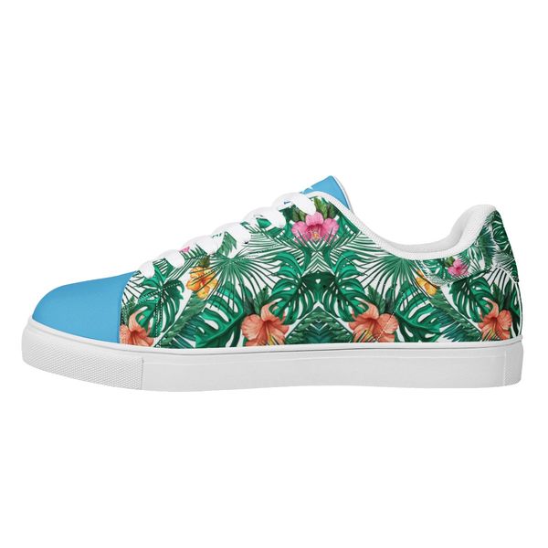

customized shoes men's fashionable casual shoes diy women's shoes white background blue headed flowers f3-139