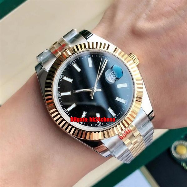 

83 styles watches gdf 904l 126333 41mm miyota 8215 automatic mens watch sapphire mirror black dial 18k gold two-tone 241k, Slivery;brown
