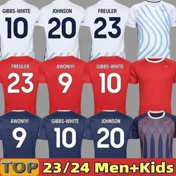 

2023 2024 nottinghams soccer jerseys elanga johnson gibbs-white danilo nialhate shelvey williams awoniyi wood aina worrall home away forests, Black;yellow