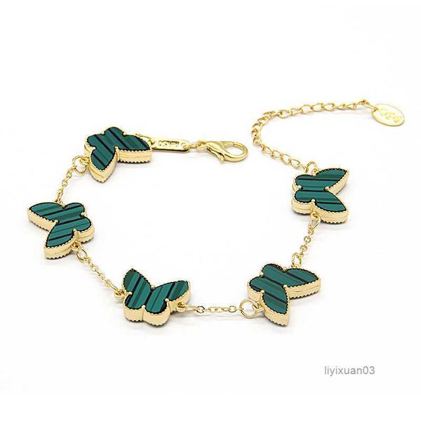 

4/four leaf clover bracelets bracelet love bangle butterfly for women 18k gold plated partner armband chain jewelry charm w3yx, Black