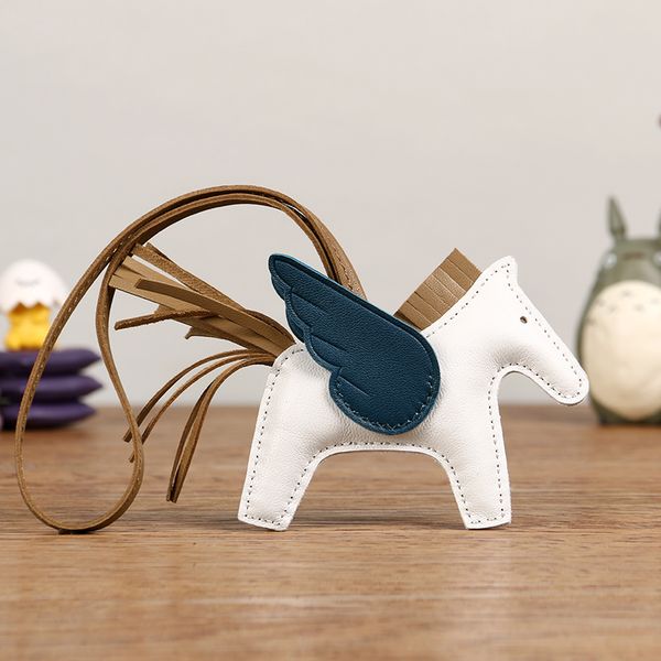 

zmmode s 10cm luxury sheepskin horse keychains genuine leather charm brand new women bag ornament handmade pendant trendy accessory zmmo 202